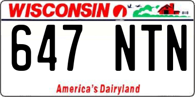 WI license plate 647NTN