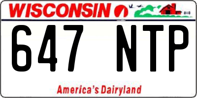 WI license plate 647NTP