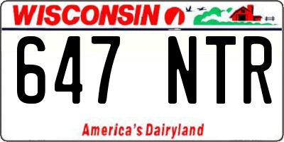 WI license plate 647NTR