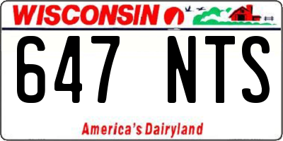 WI license plate 647NTS