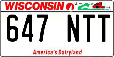 WI license plate 647NTT