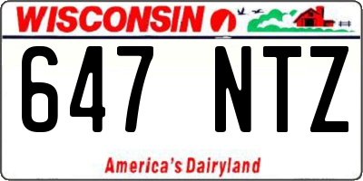 WI license plate 647NTZ