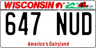 WI license plate 647NUD