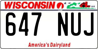 WI license plate 647NUJ