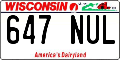 WI license plate 647NUL