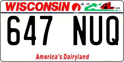 WI license plate 647NUQ