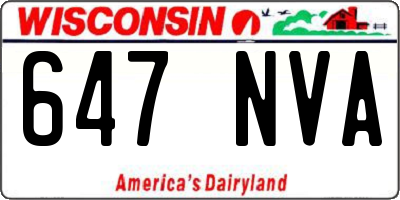 WI license plate 647NVA