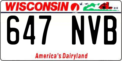 WI license plate 647NVB