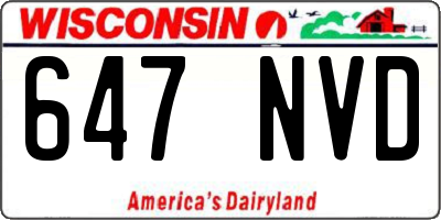 WI license plate 647NVD