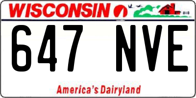 WI license plate 647NVE