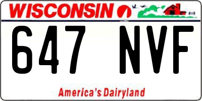 WI license plate 647NVF