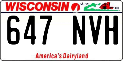 WI license plate 647NVH