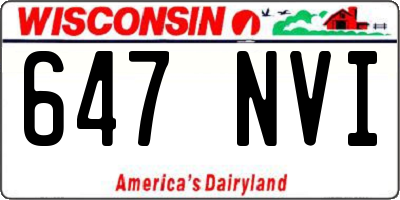 WI license plate 647NVI