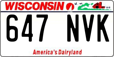 WI license plate 647NVK