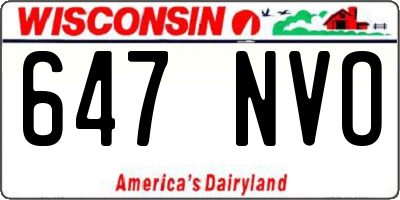 WI license plate 647NVO