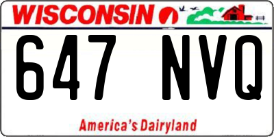WI license plate 647NVQ