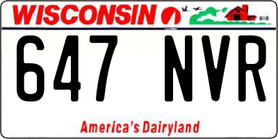 WI license plate 647NVR