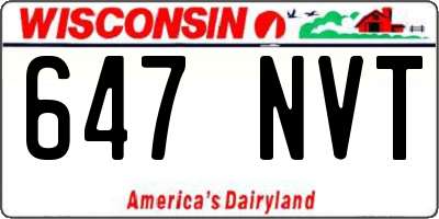 WI license plate 647NVT