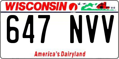 WI license plate 647NVV