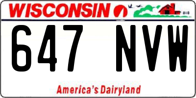 WI license plate 647NVW