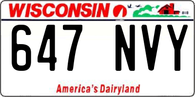 WI license plate 647NVY