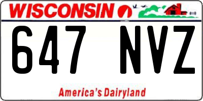 WI license plate 647NVZ