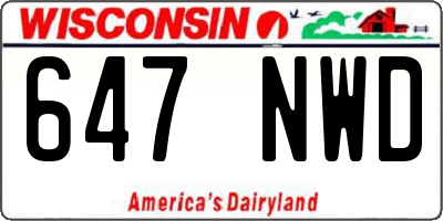 WI license plate 647NWD