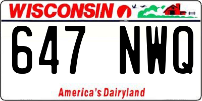 WI license plate 647NWQ