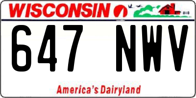 WI license plate 647NWV