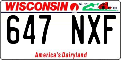 WI license plate 647NXF
