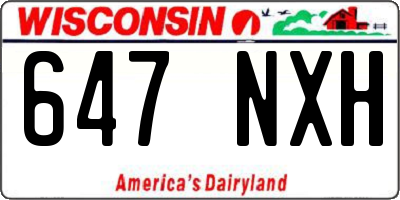 WI license plate 647NXH