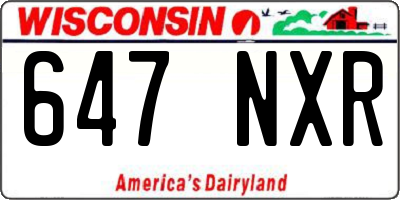 WI license plate 647NXR