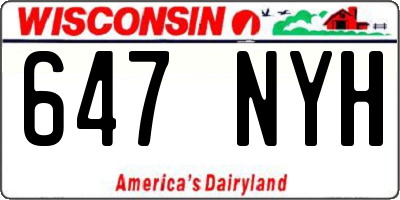 WI license plate 647NYH