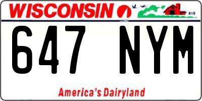 WI license plate 647NYM