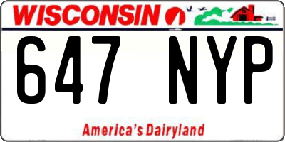 WI license plate 647NYP