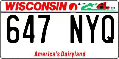 WI license plate 647NYQ