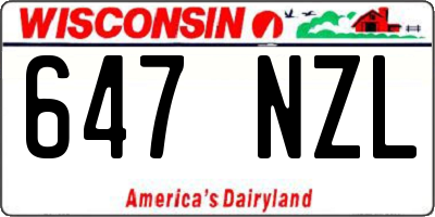 WI license plate 647NZL