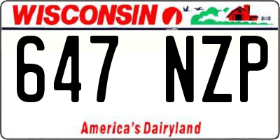 WI license plate 647NZP