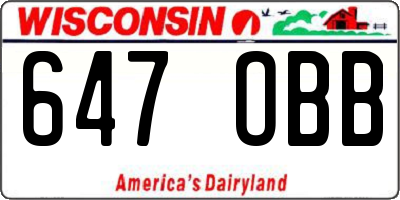 WI license plate 647OBB