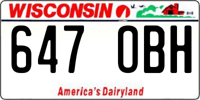 WI license plate 647OBH