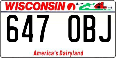 WI license plate 647OBJ