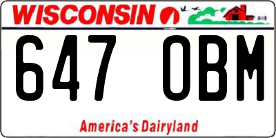 WI license plate 647OBM