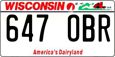 WI license plate 647OBR