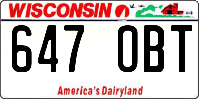 WI license plate 647OBT