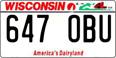 WI license plate 647OBU