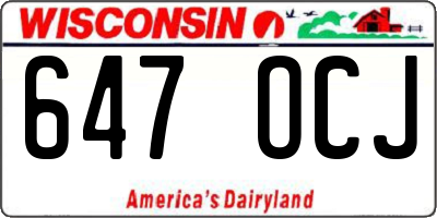 WI license plate 647OCJ