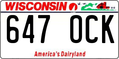 WI license plate 647OCK