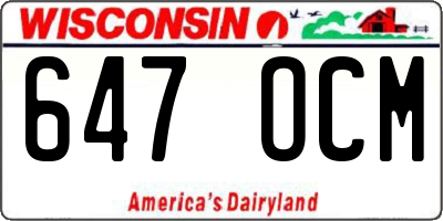 WI license plate 647OCM