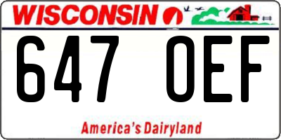 WI license plate 647OEF