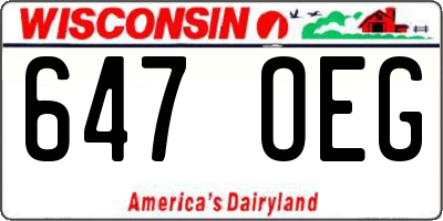 WI license plate 647OEG